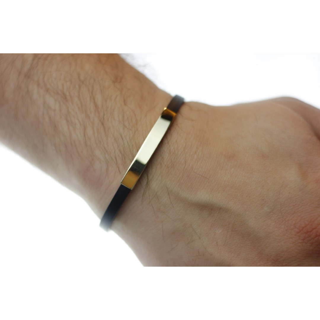 Plakalı Kauçuk Erkek Bilekliği BL01996