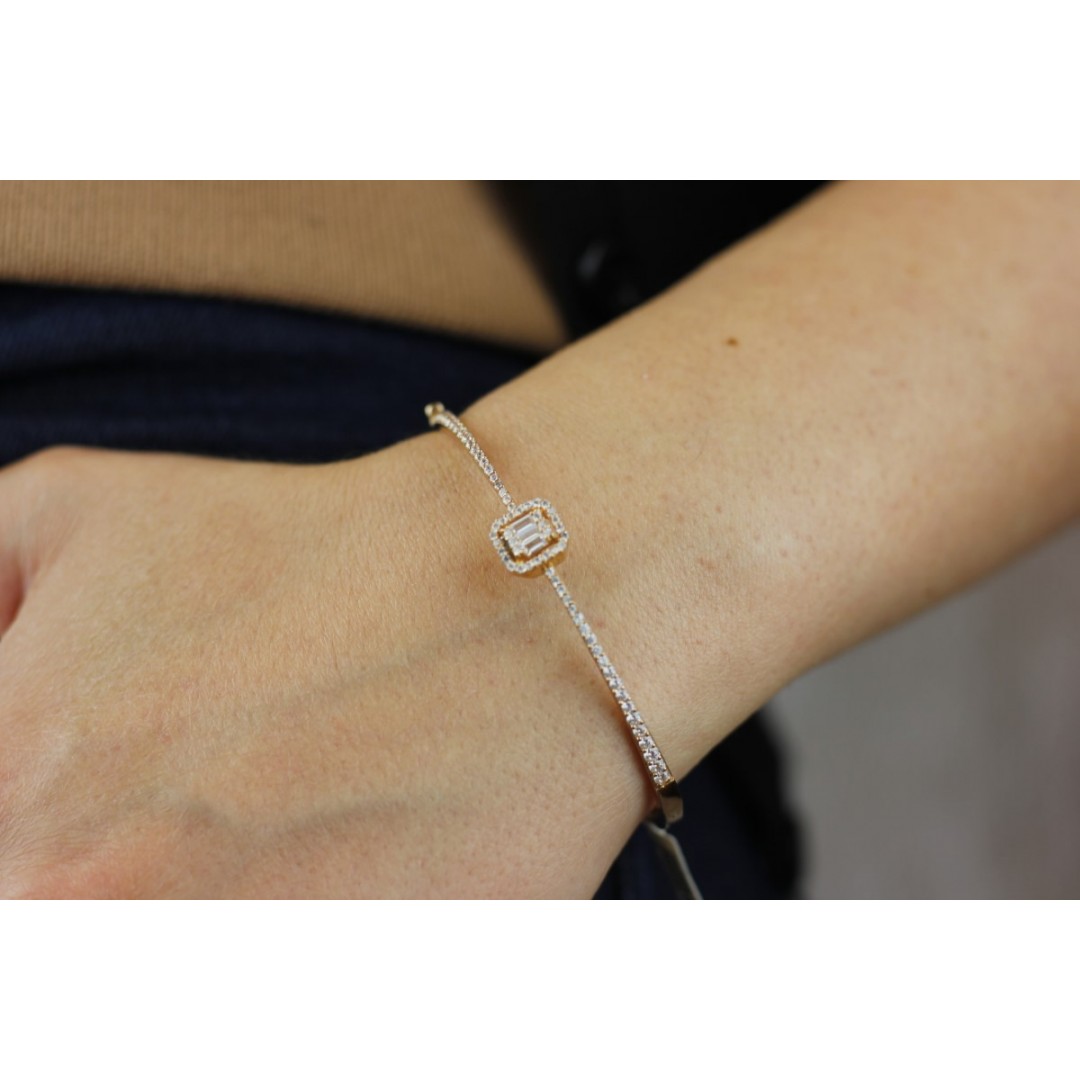 Rose Renkli Baget Altın Kelepçe BL02066