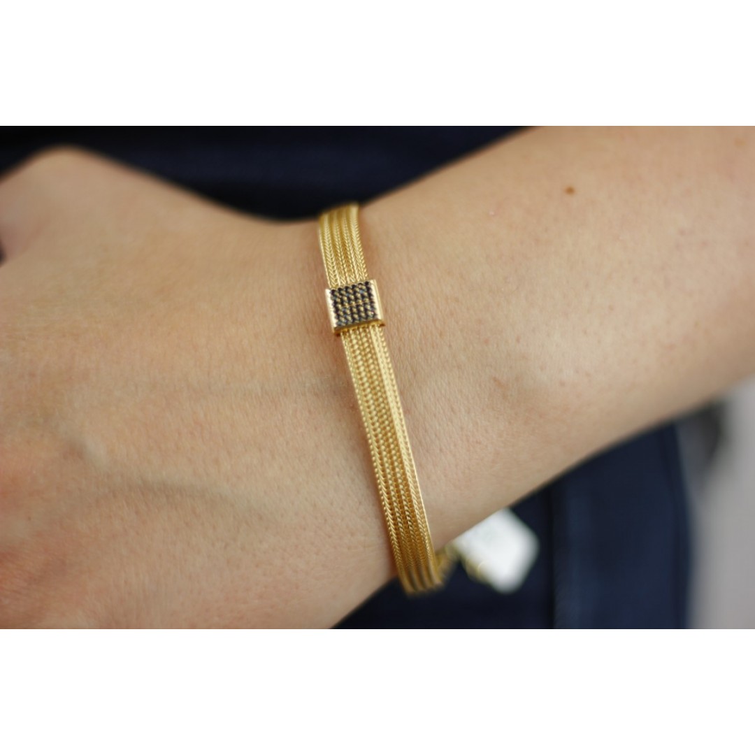 Siyah Taşlı Hasır Bileklik BL02177