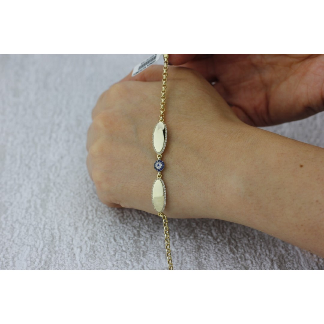 Çift Plakalı Taşlı Çocuk Bilekliği BL02218