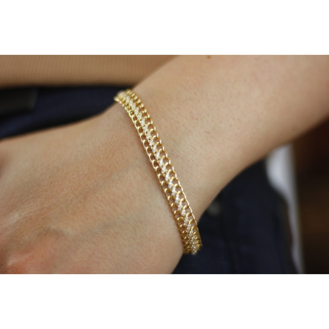 Ortası Taşlı Sarmal Bileklik BL02284