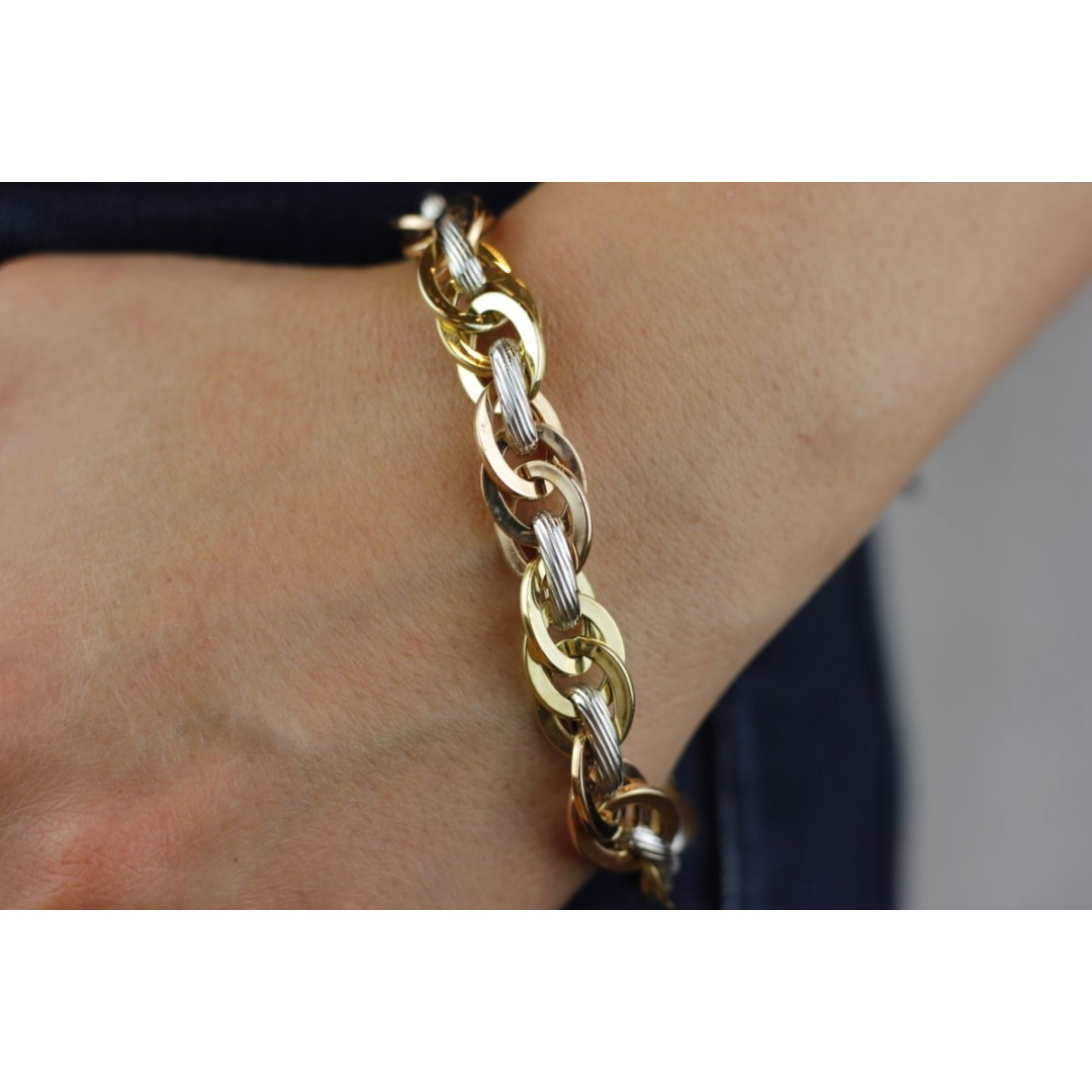 Halat Hallow Altın Bileklik Üç Renkli BL02305