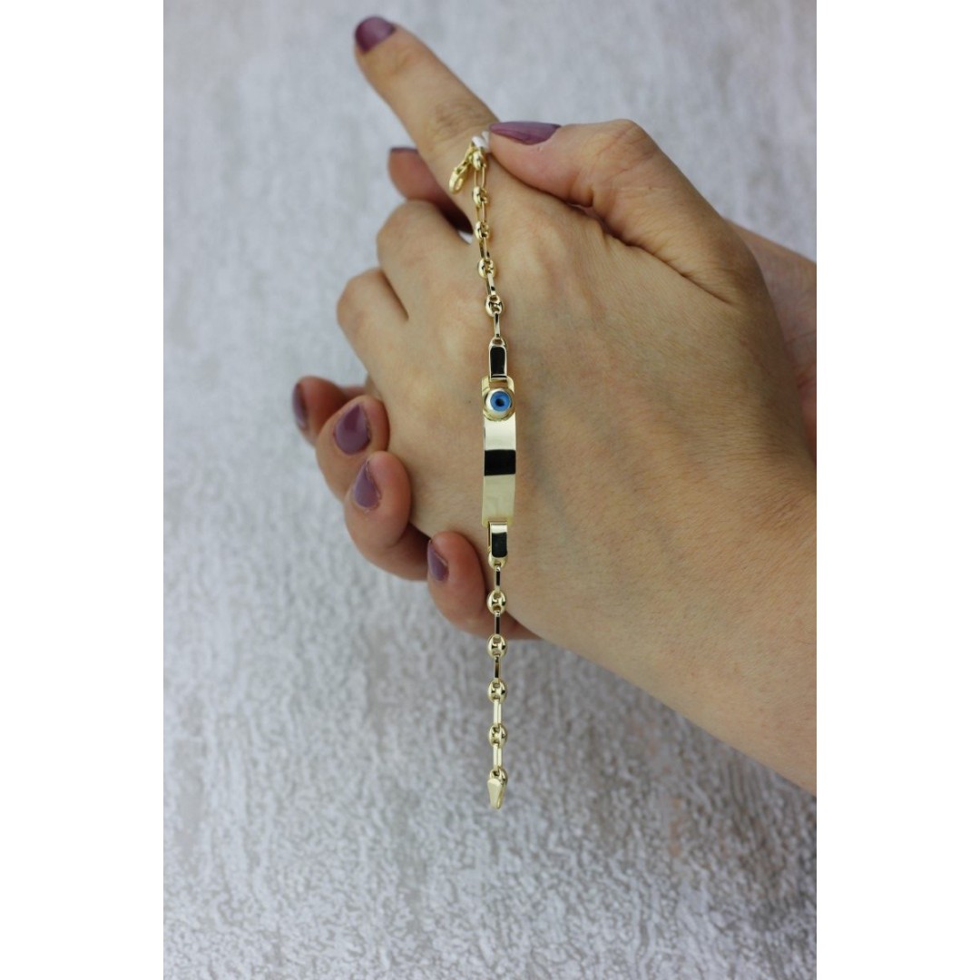 Nazar Boncuklu Plakalı Çocuk Bilekliği BL02314