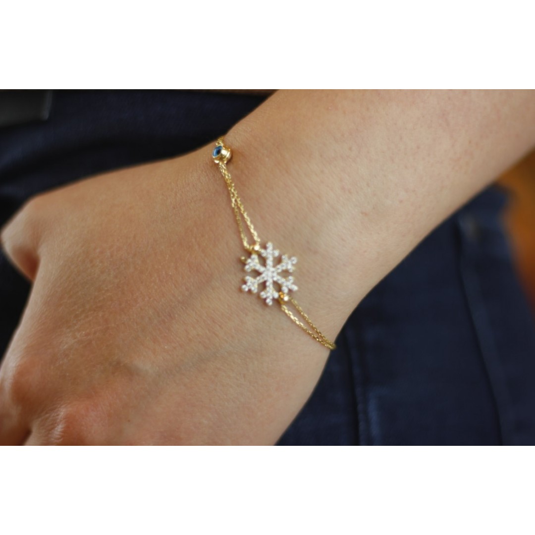 Nazar Boncuklu Kar Tanesi Bileklik BL02335