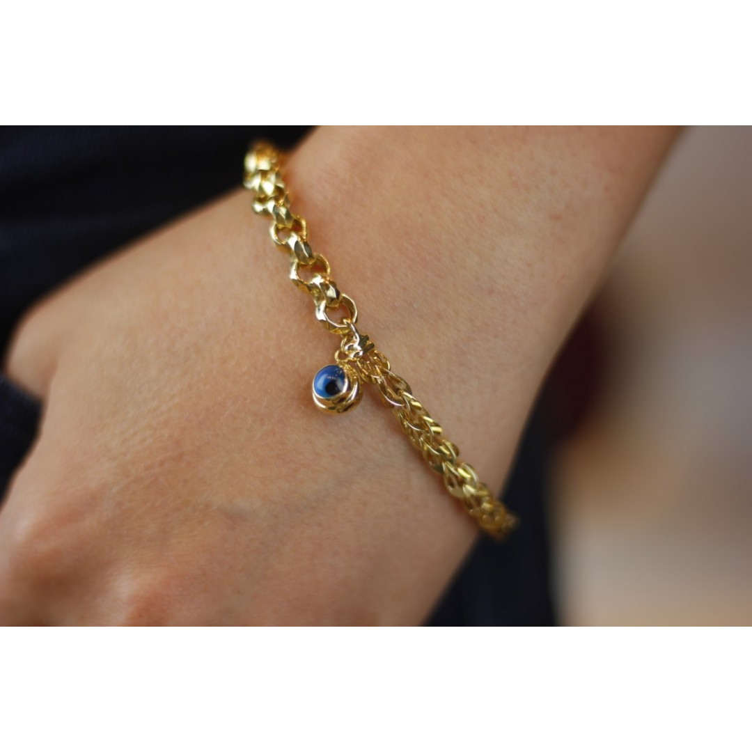 Halkalı ve Zincir Bileklik Tek Boncuklu BL02365