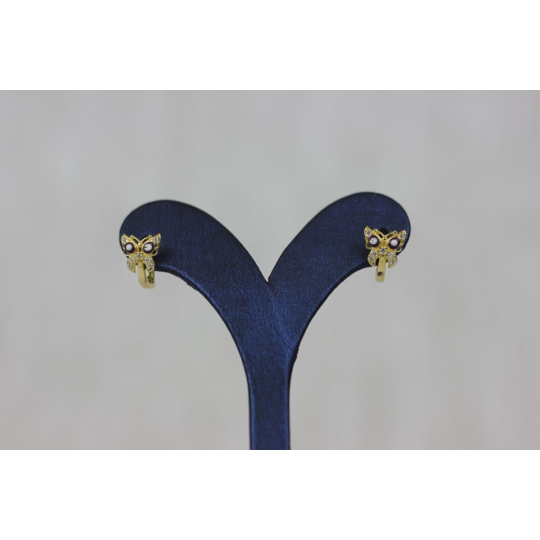 Kelebek Figürlü Taşlı Çocuk Küpesi KP01544