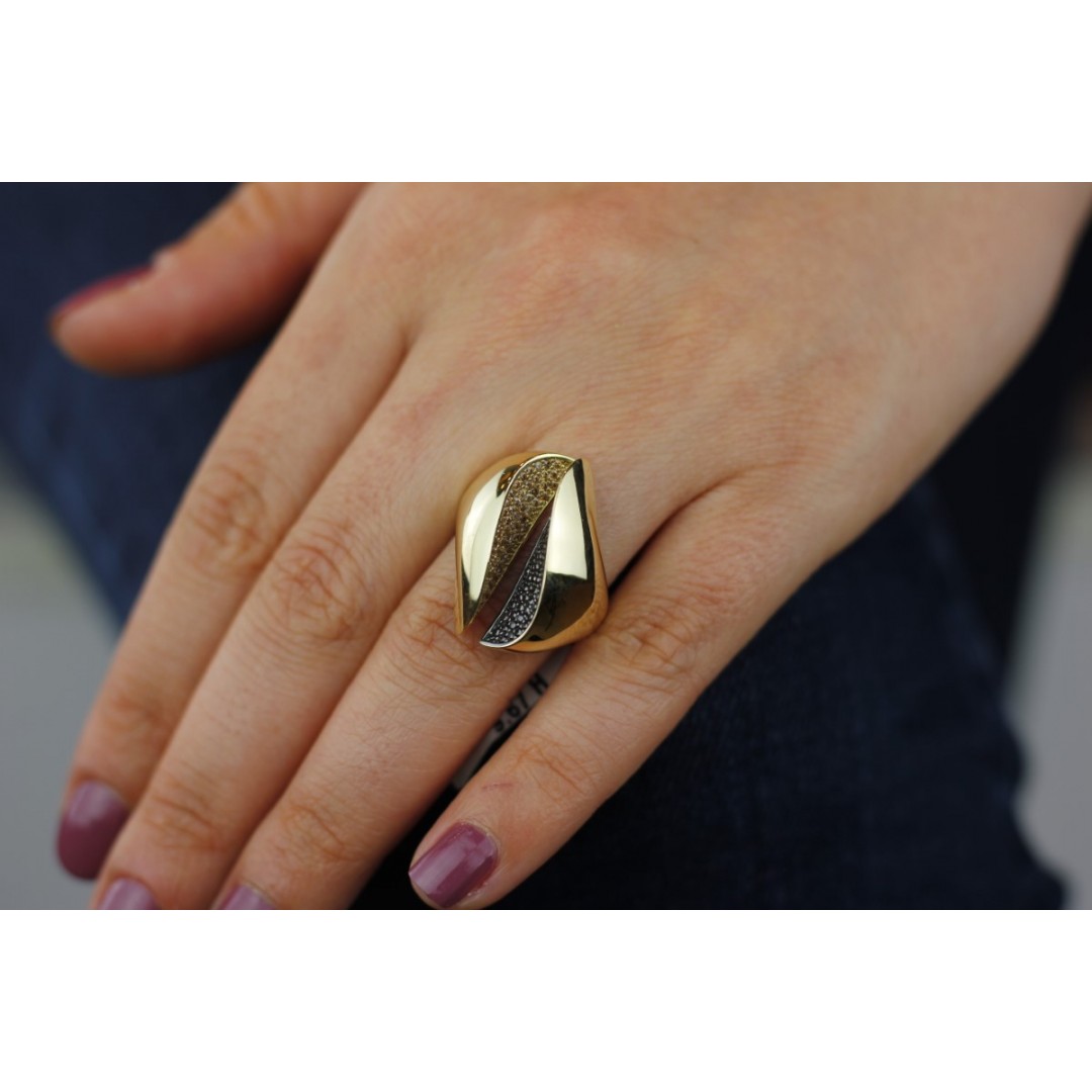 İç Kısmı Taşlı KıvrıkAltın Yüzükler | Fantazi yüzük | Tektaş YüzükYZ01246