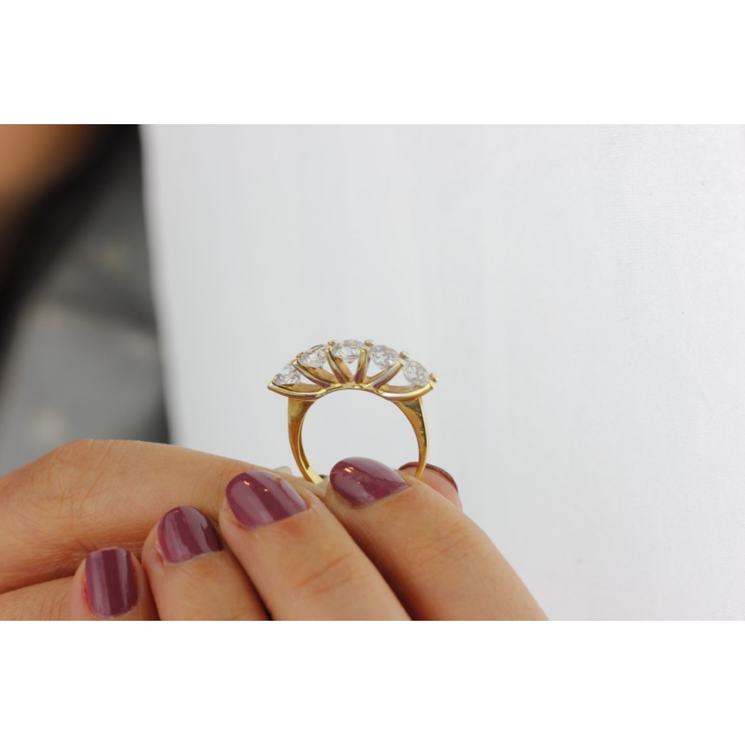 Badem Tırnak Sarı Beştaş Yüzük YZ00754