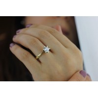 Altı Tırnak SarıAltın Yüzükler | Fantazi yüzük | Tektaş Yüzük YZ00793