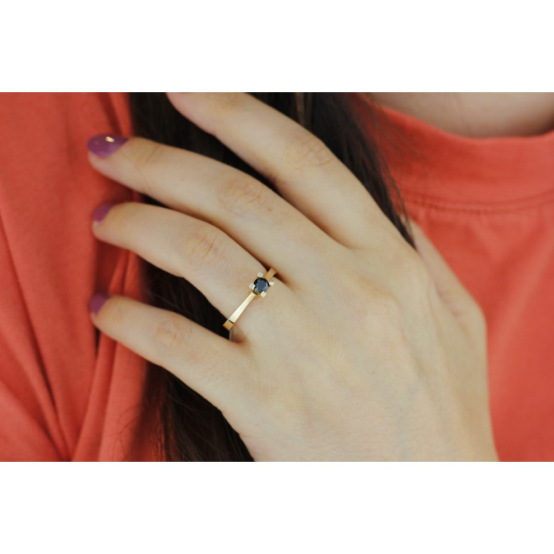 Pırlanta Kesim Siyah Tektaş YZ01326