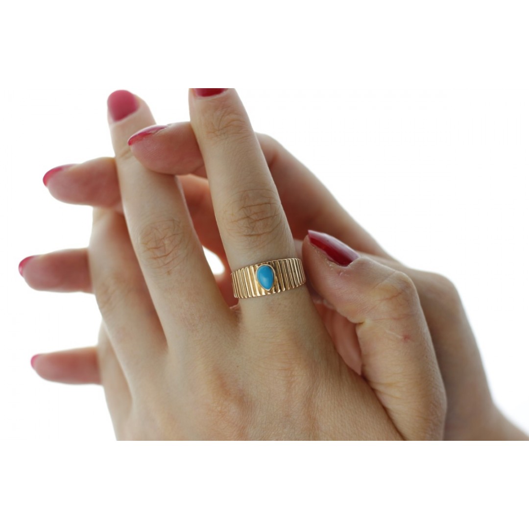 Firuze Taşlı Eklem Yüzüğü YZ01376