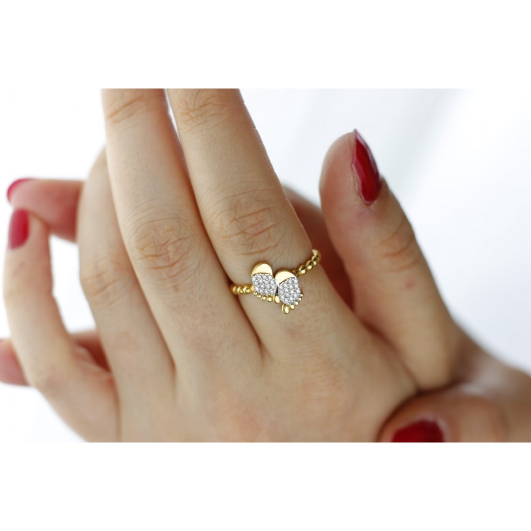 Ayak İzi Figürlü Eklem Yüzüğü YZ01392