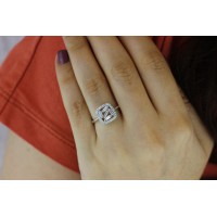 Dağınık Dizayn Beyaz Baget Yüzük YZ01417