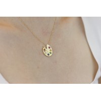 Renkli Palet Figürlü Kolye ZN00924