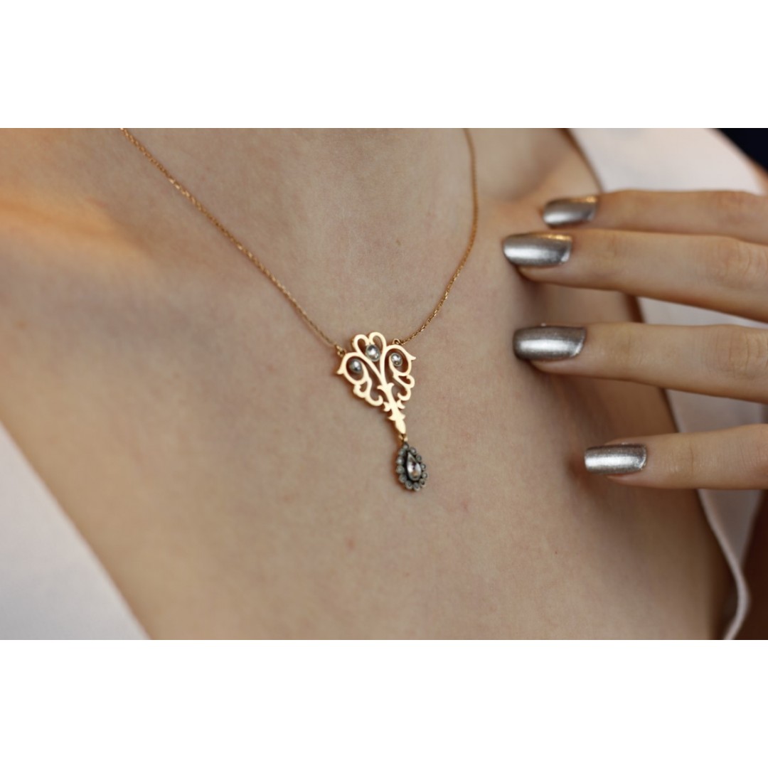 Elmas Modeli Altın Kolye ZN01251