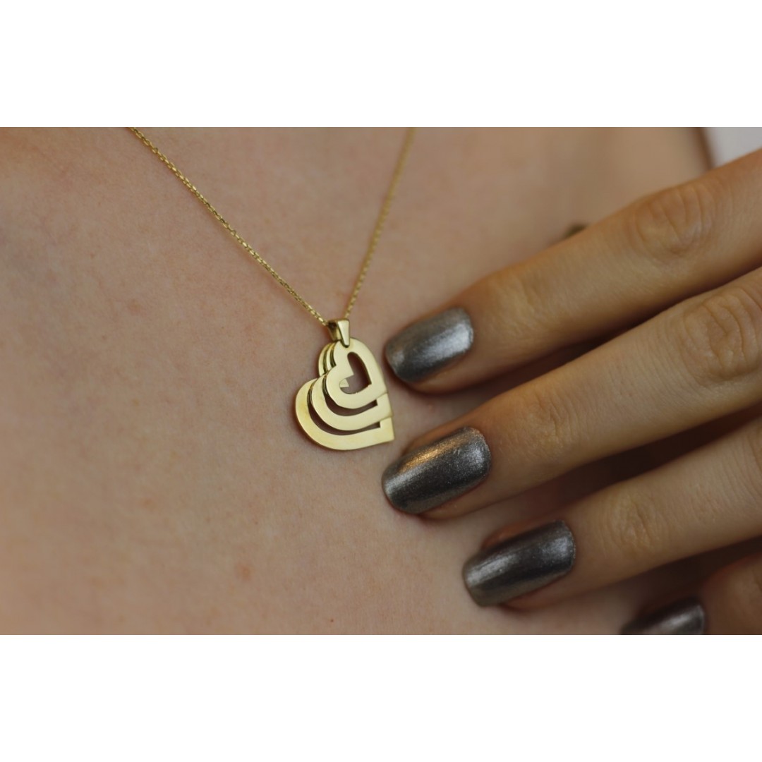 Üçlü Kalp Figürlü Kolye ZN01693