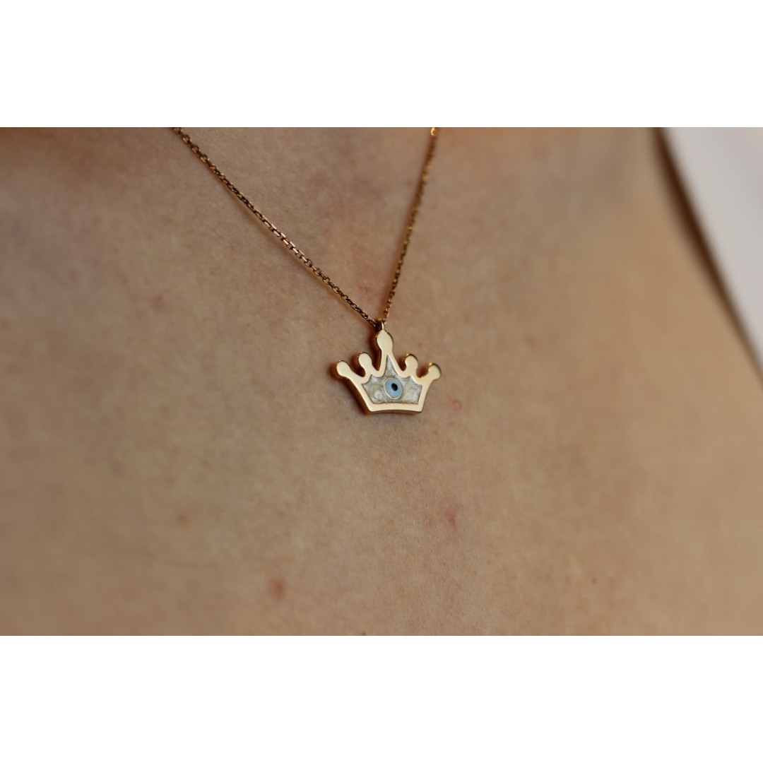 Göz Boncuklu Kral Tacı Kolye ZN02248