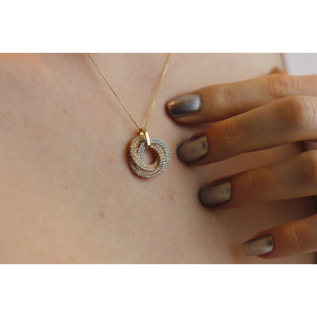 Üç Renk Sarmal Kolye ZN02273